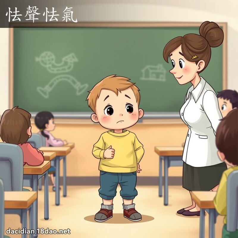 怯声怯气 - 国语大辞典配图