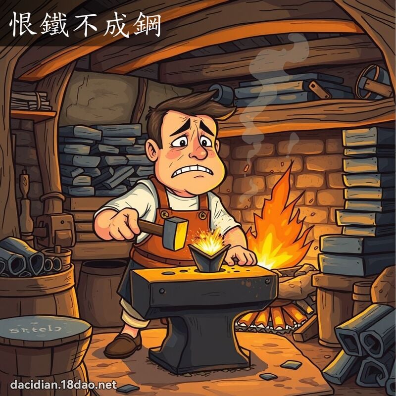 恨铁不成钢 - 国语大辞典配图