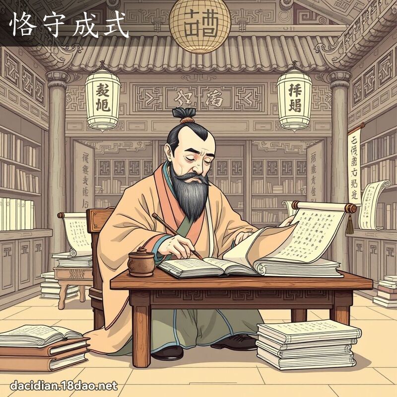 恪守成式 - 国语大辞典配图