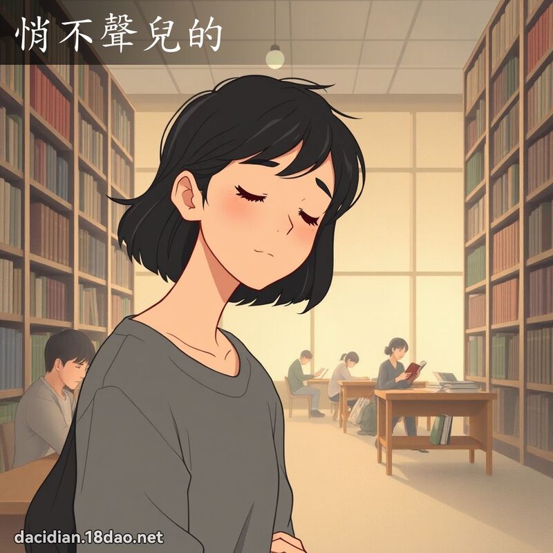 悄不聲兒的 - 國語大辭典配圖