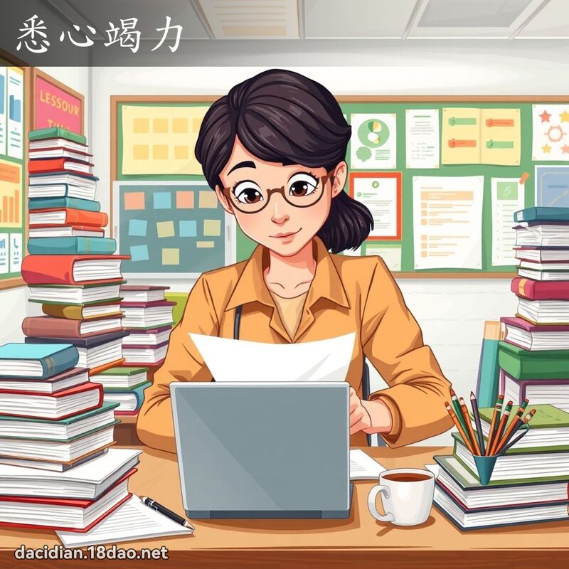 悉心竭力 - 國語大辭典配圖