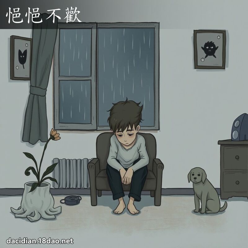 悒悒不歡 - 國語大辭典配圖