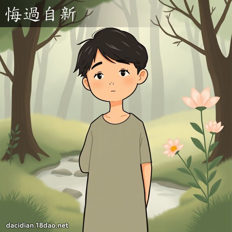 悔过自新 - 国语大辞典配图