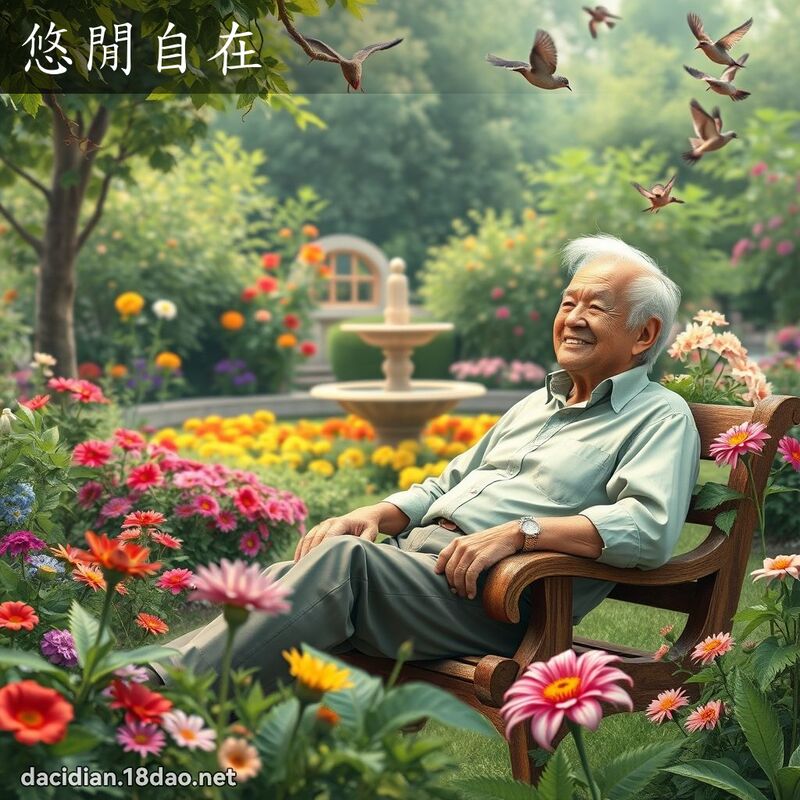悠閒自在 - 國語大辭典配圖
