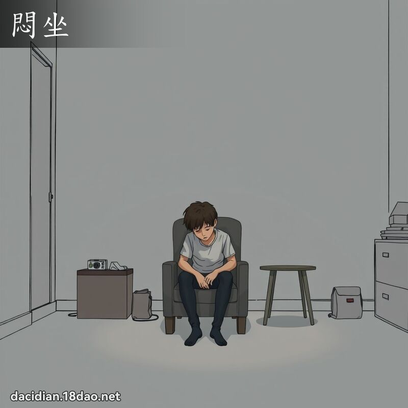 闷坐 - 国语大辞典配图