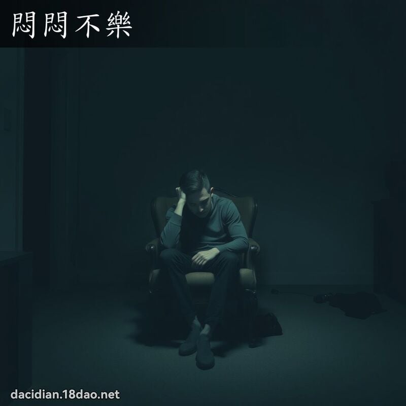 闷闷不乐 - 国语大辞典配图