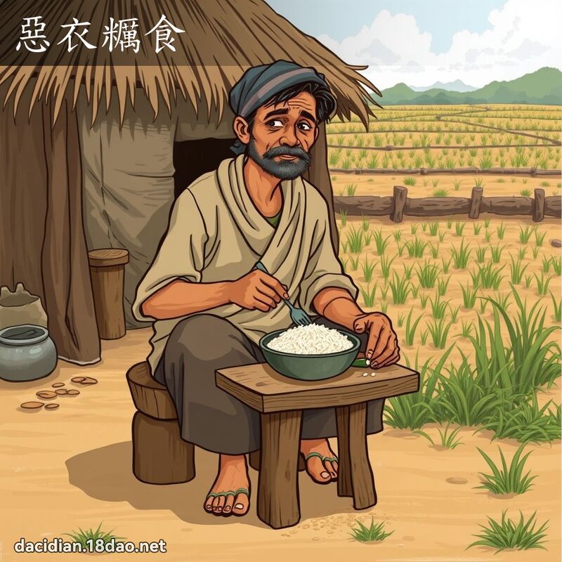 惡衣糲食 - 國語大辭典配圖
