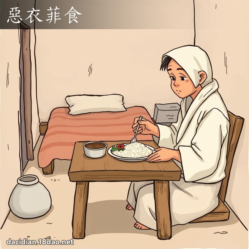 惡衣菲食 - 國語大辭典配圖