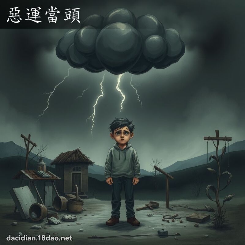 恶运当头 - 国语大辞典配图