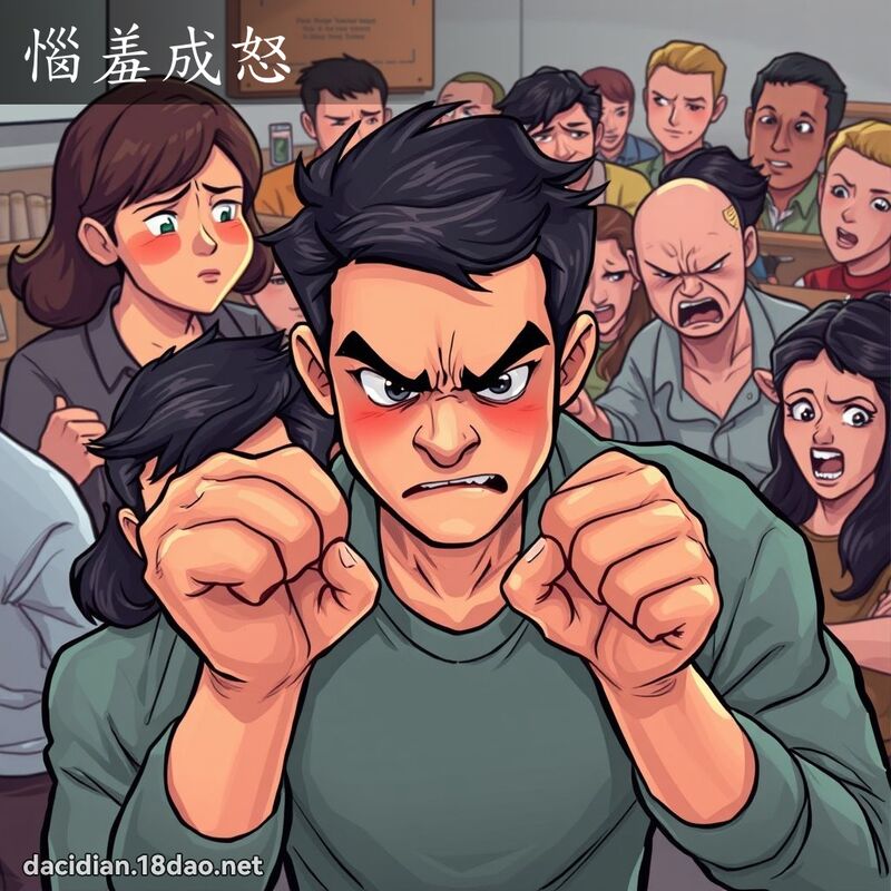 惱羞成怒 - 國語大辭典配圖