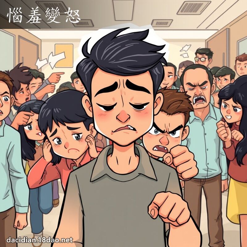 惱羞變怒 - 國語大辭典配圖