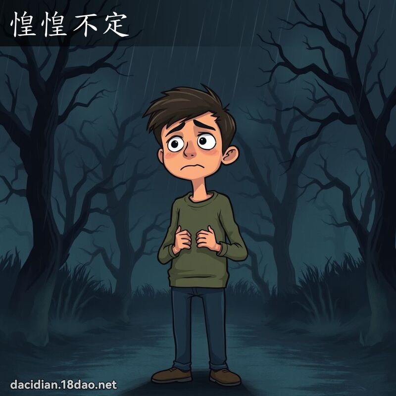 惶惶不定 - 国语大辞典配图