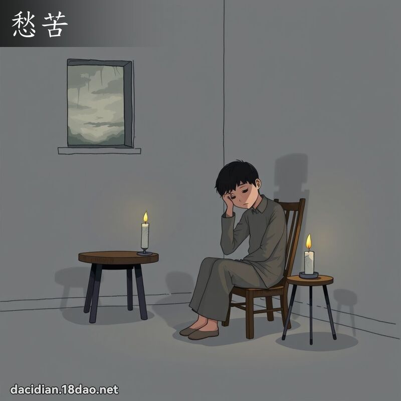 愁苦 - 国语大辞典配图