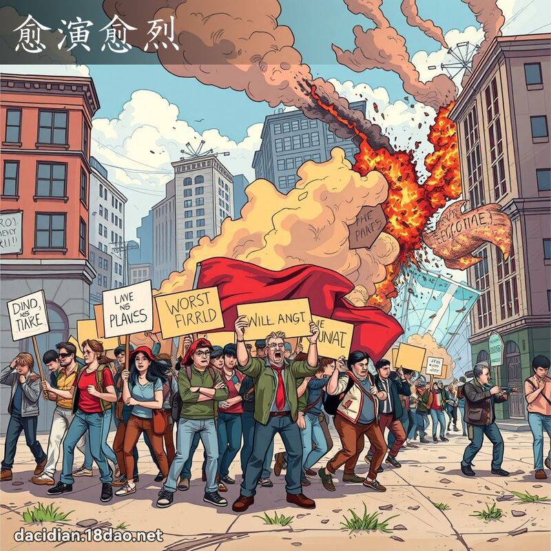 愈演愈烈 - 国语大辞典配图