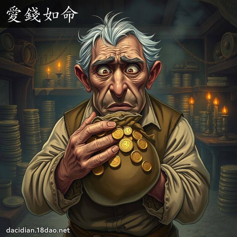 愛錢如命 - 國語大辭典配圖