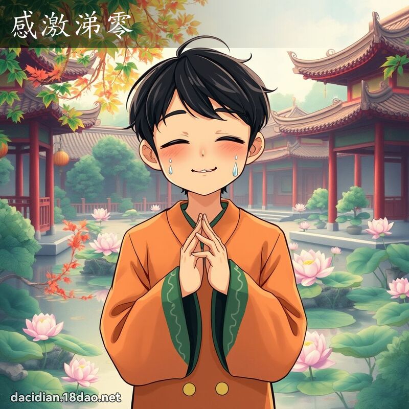 感激涕零 - 國語大辭典配圖
