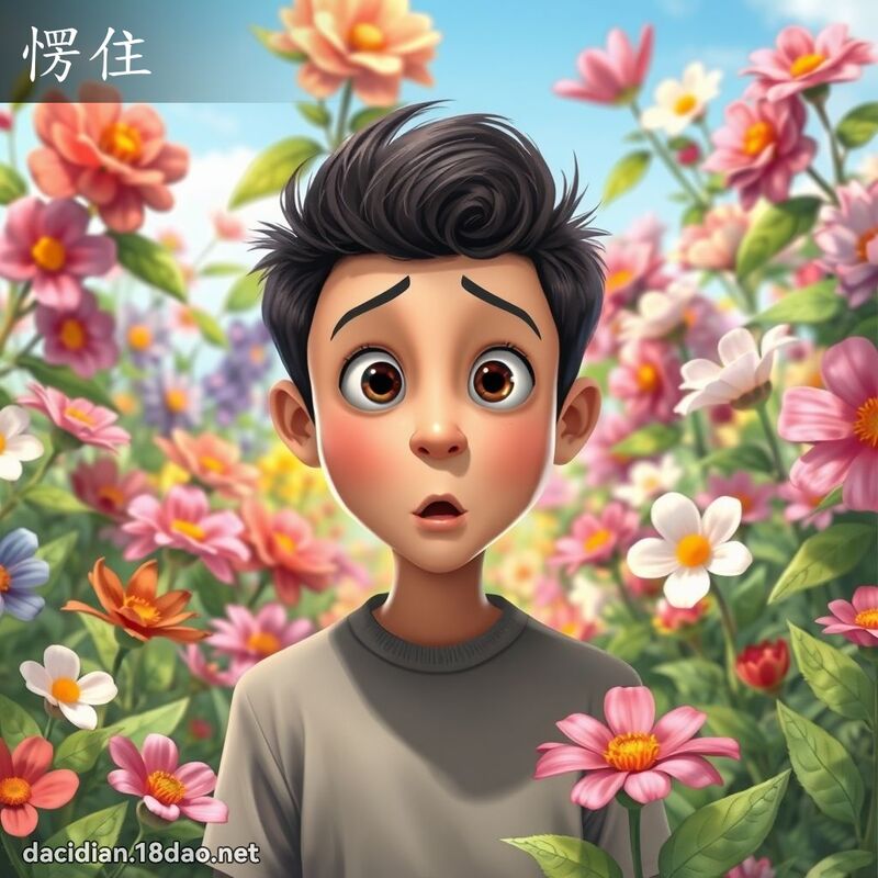 愣住 - 国语大辞典配图