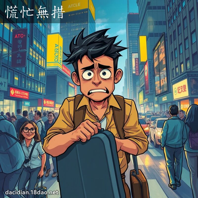慌忙無措 - 國語大辭典配圖