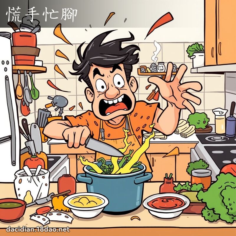 慌手忙脚 - 国语大辞典配图