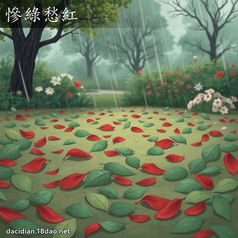 慘綠愁紅 - 國語大辭典配圖