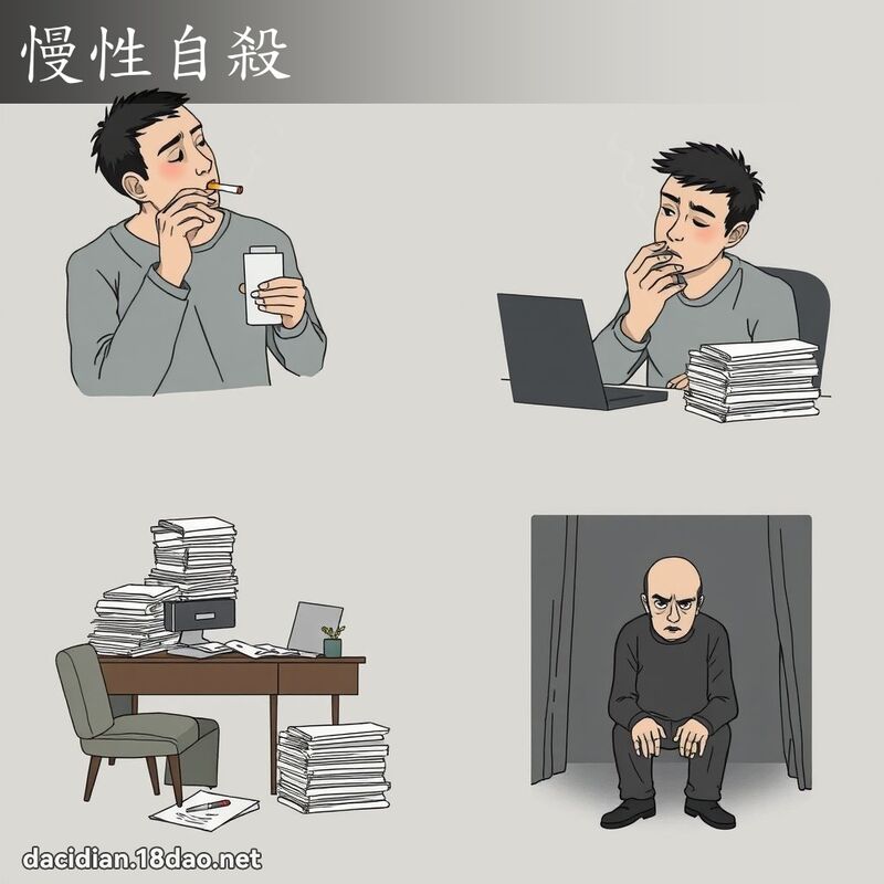 慢性自殺 - 國語大辭典配圖