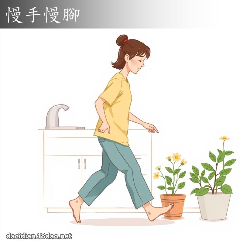 慢手慢脚 - 国语大辞典配图