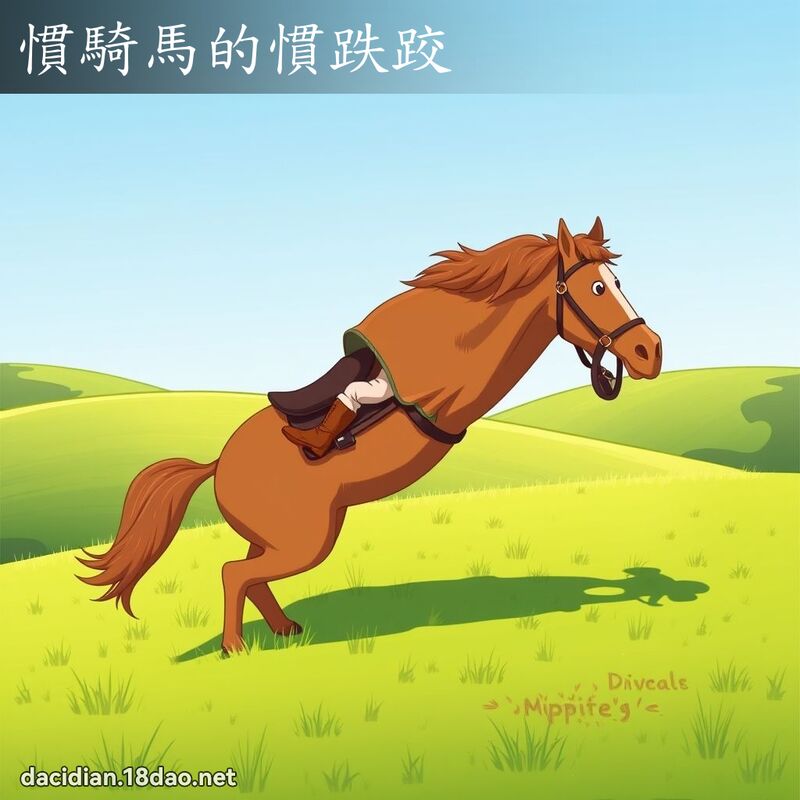 慣騎馬的慣跌跤 - 國語大辭典配圖