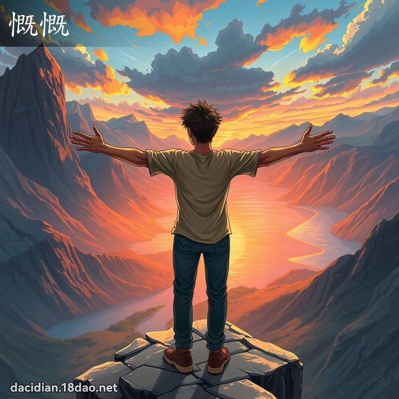 慨慨 - 國語大辭典配圖
