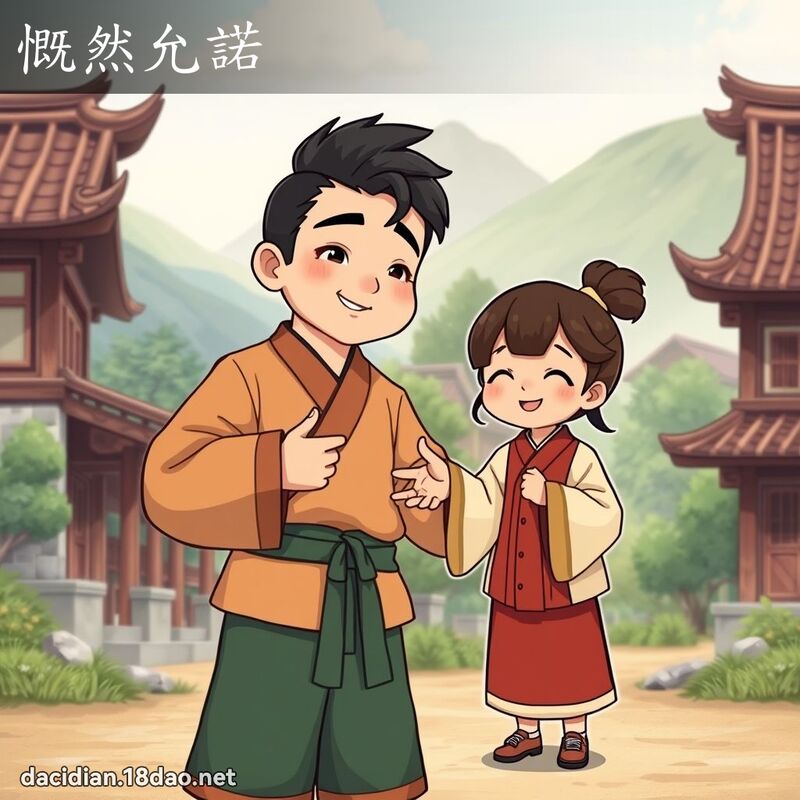 慨然允诺 - 国语大辞典配图