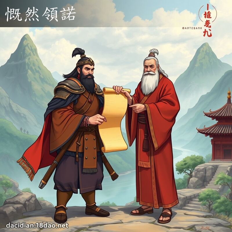 慨然领诺 - 国语大辞典配图