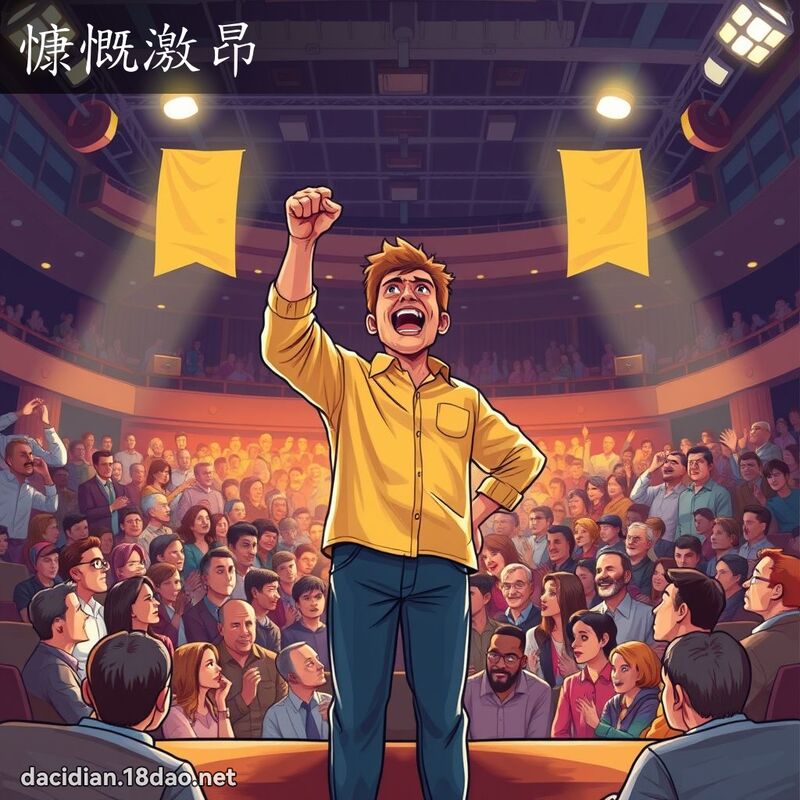 慷慨激昂 - 国语大辞典配图