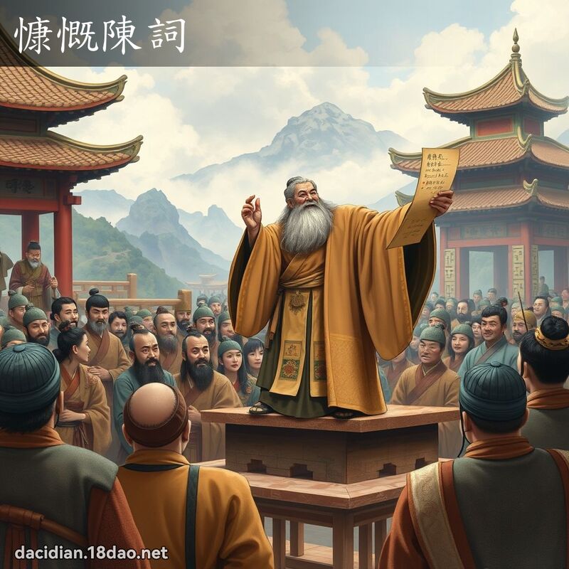 慷慨陈词 - 国语大辞典配图