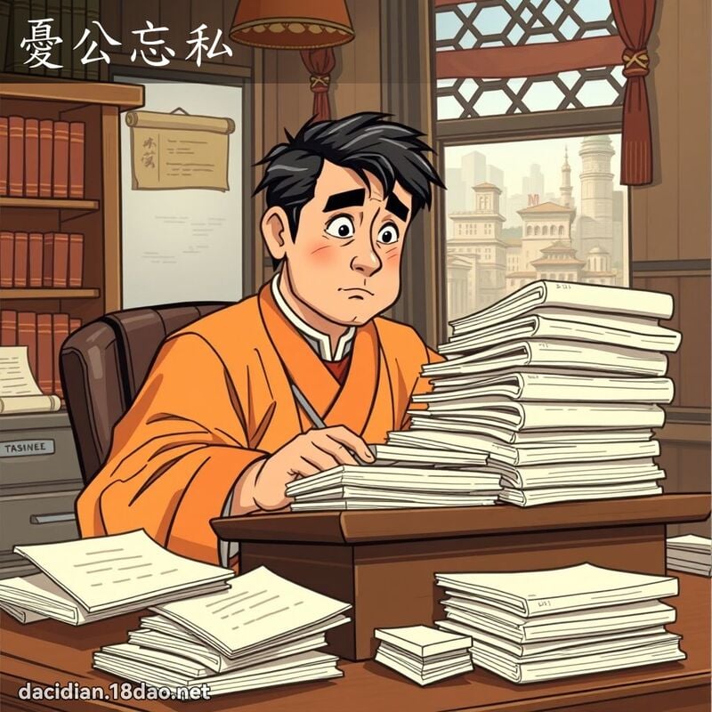 忧公忘私 - 国语大辞典配图