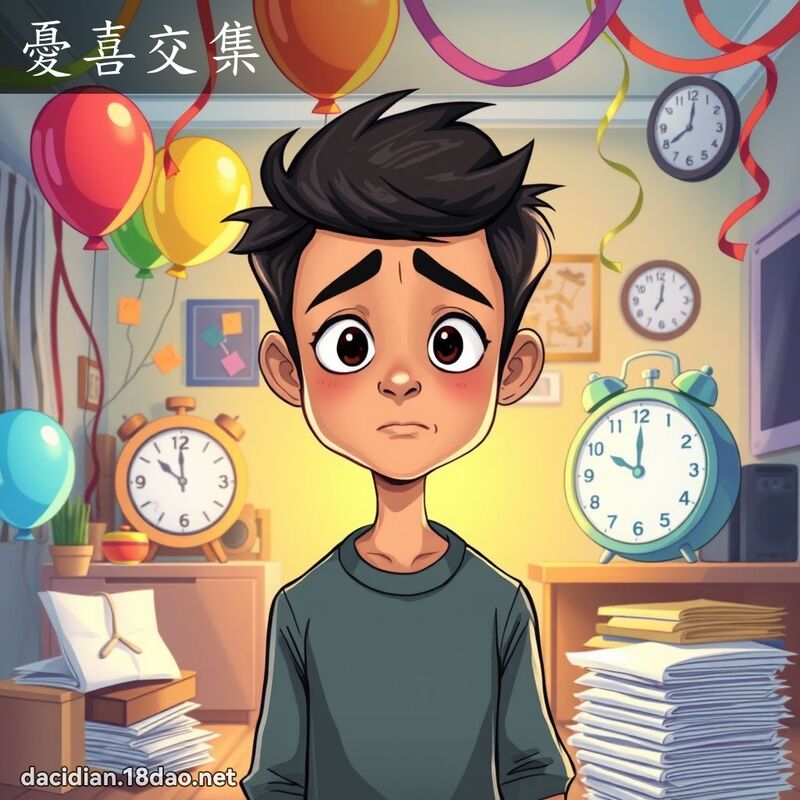 憂喜交集 - 國語大辭典配圖