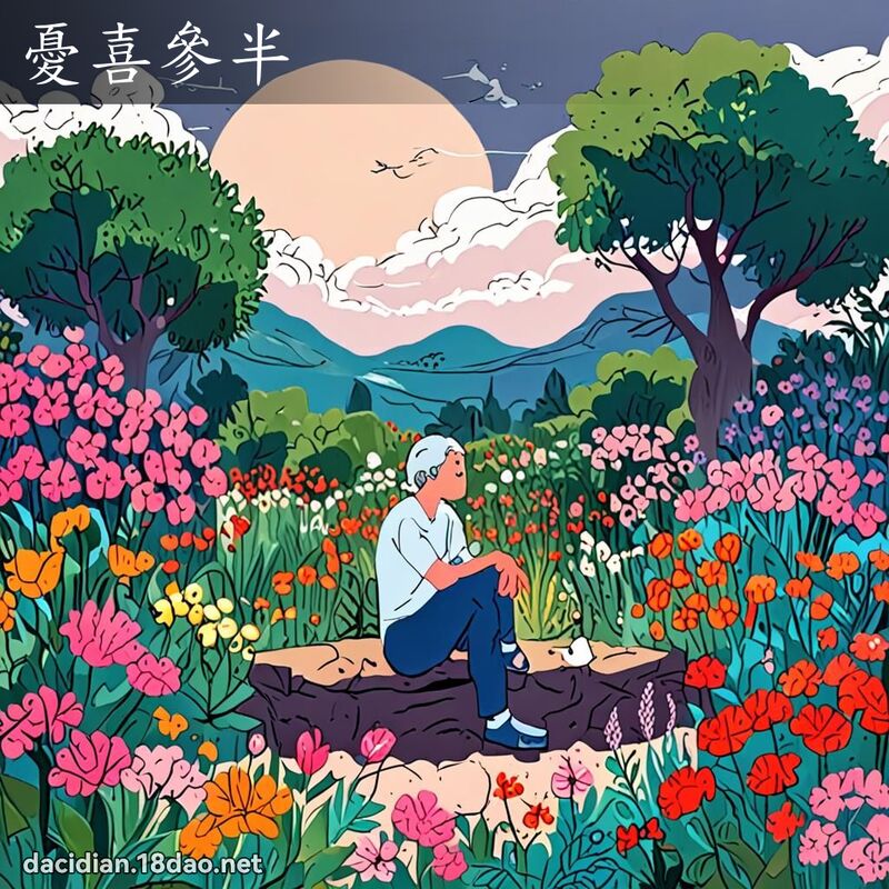 忧喜参半 - 国语大辞典配图