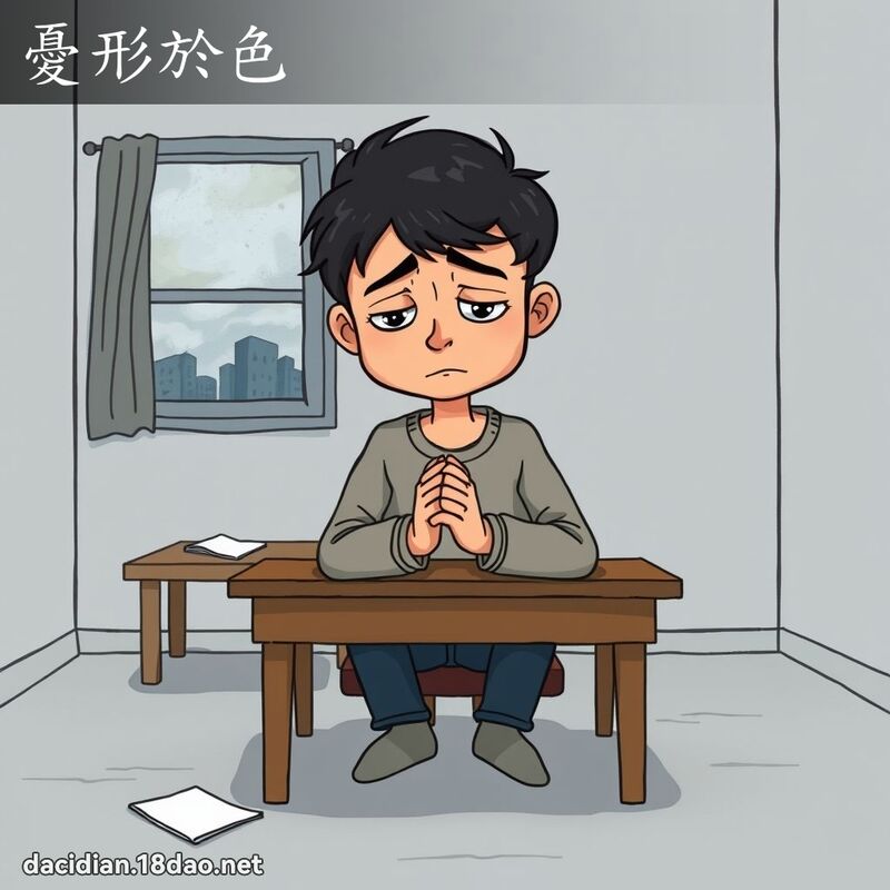 忧形於色 - 国语大辞典配图