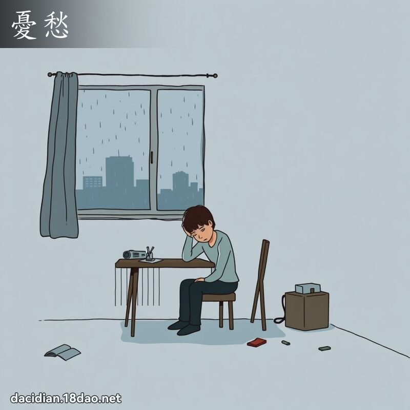 憂愁 - 國語大辭典配圖