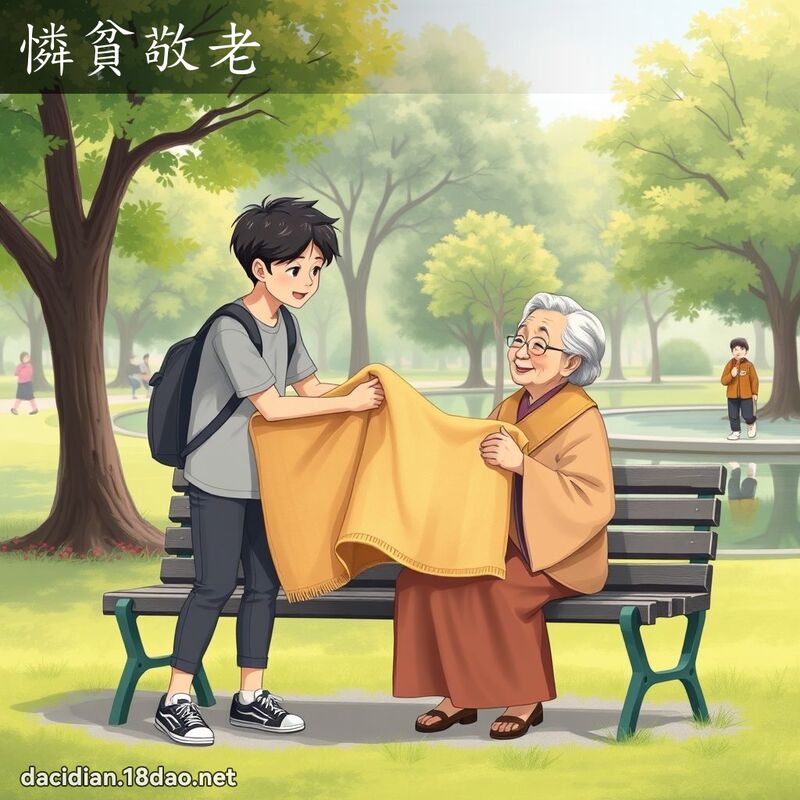 憐貧敬老 - 國語大辭典配圖