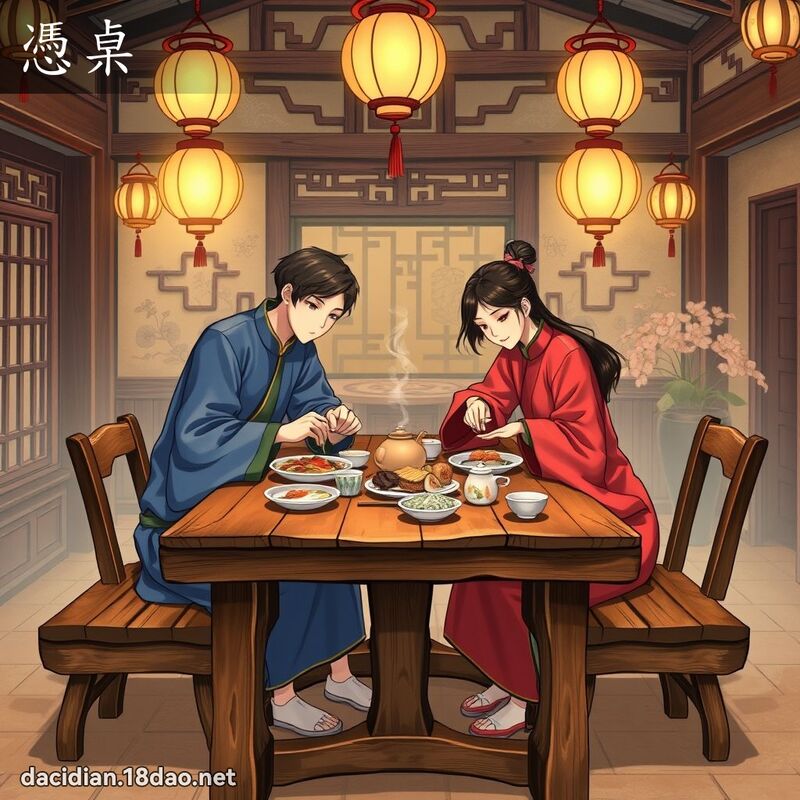 凭桌 - 国语大辞典配图