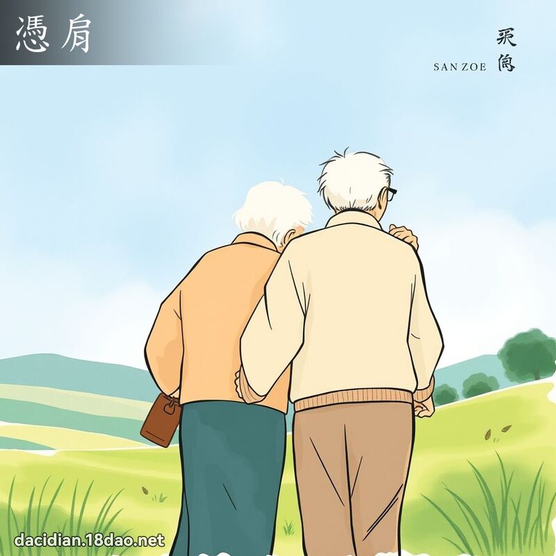 凭肩 - 国语大辞典配图