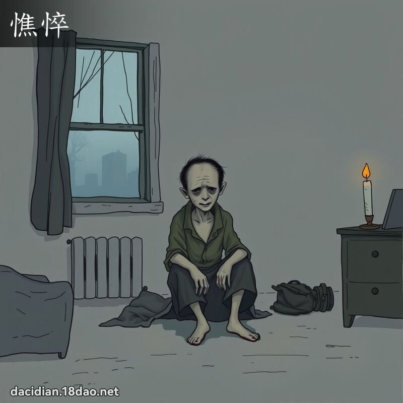 憔悴 - 國語大辭典配圖