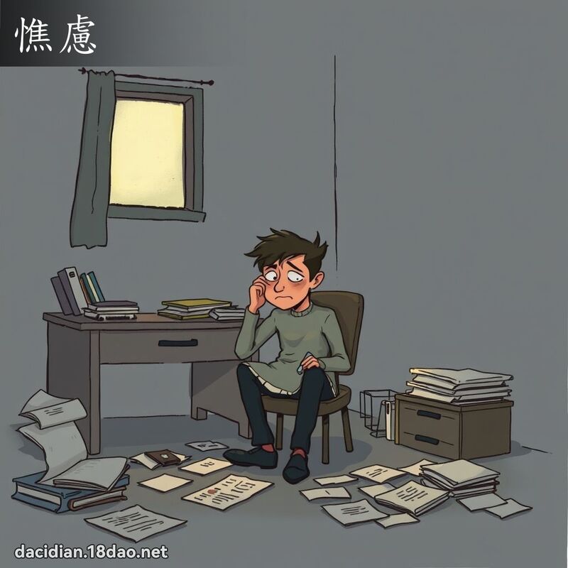 憔虑 - 国语大辞典配图