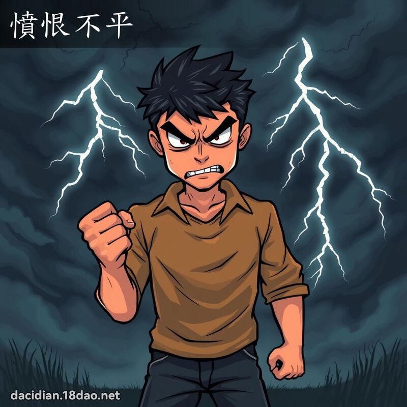 憤恨不平 - 國語大辭典配圖