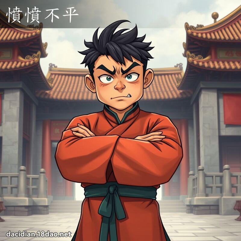 憤憤不平 - 國語大辭典配圖