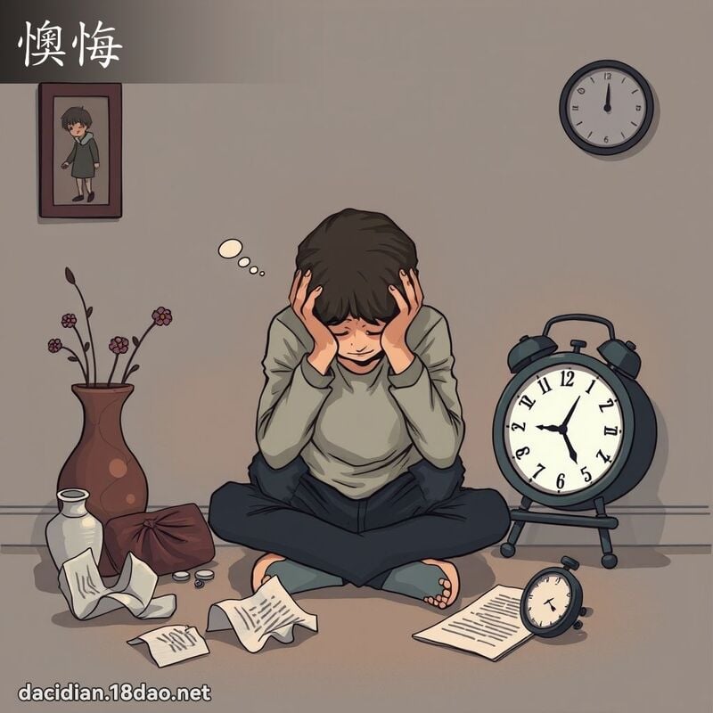 懊悔 - 国语大辞典配图