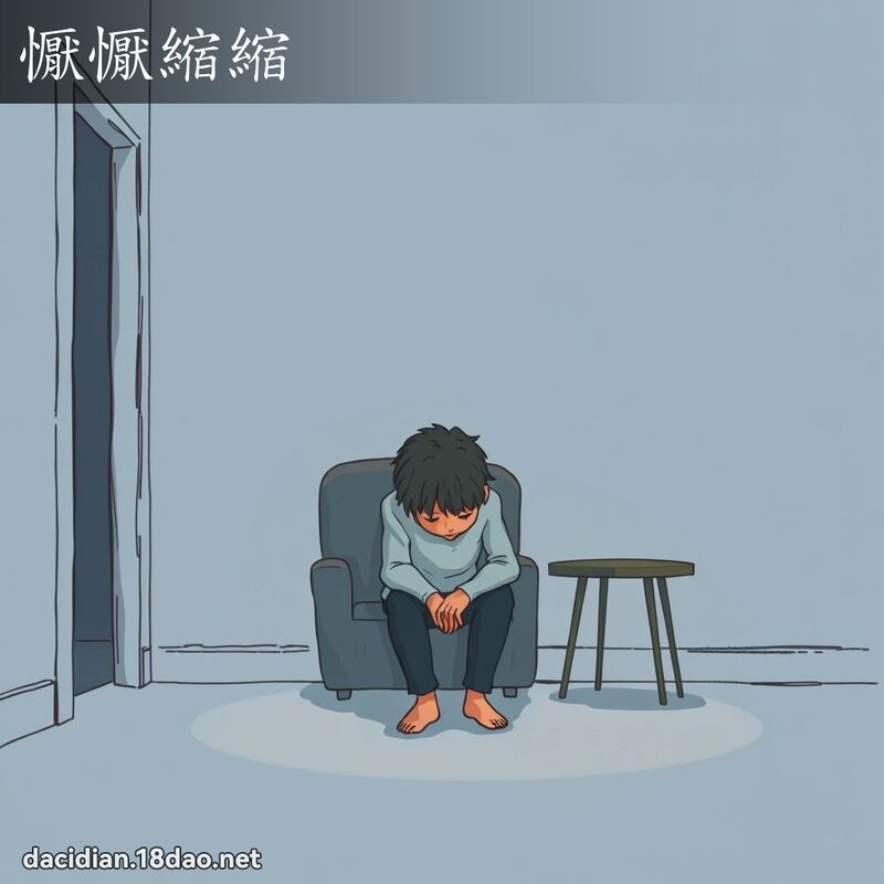 懨懨縮縮 - 國語大辭典配圖