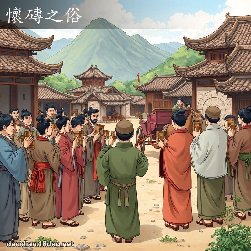 懷磚之俗 - 國語大辭典配圖