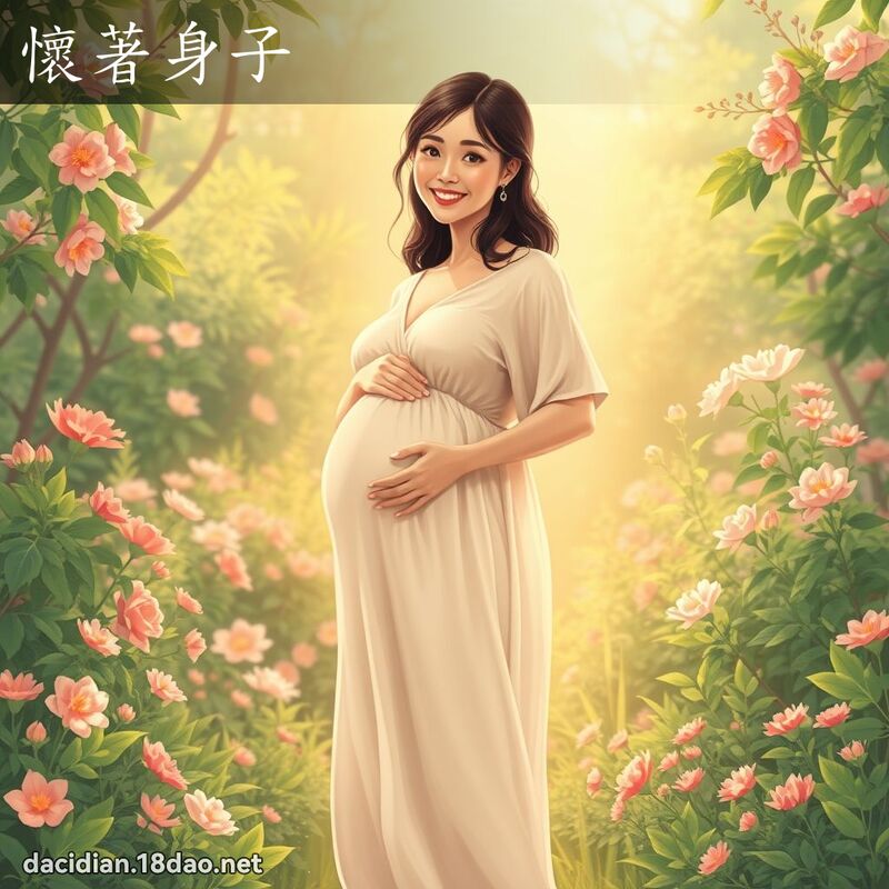 懷著身子 - 國語大辭典配圖