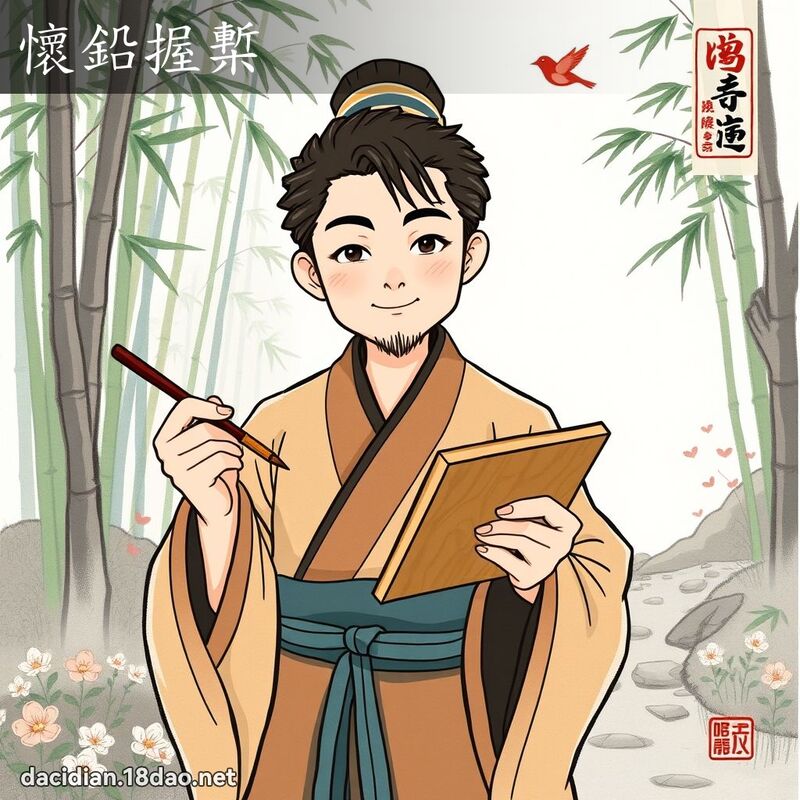懷鉛握槧 - 國語大辭典配圖