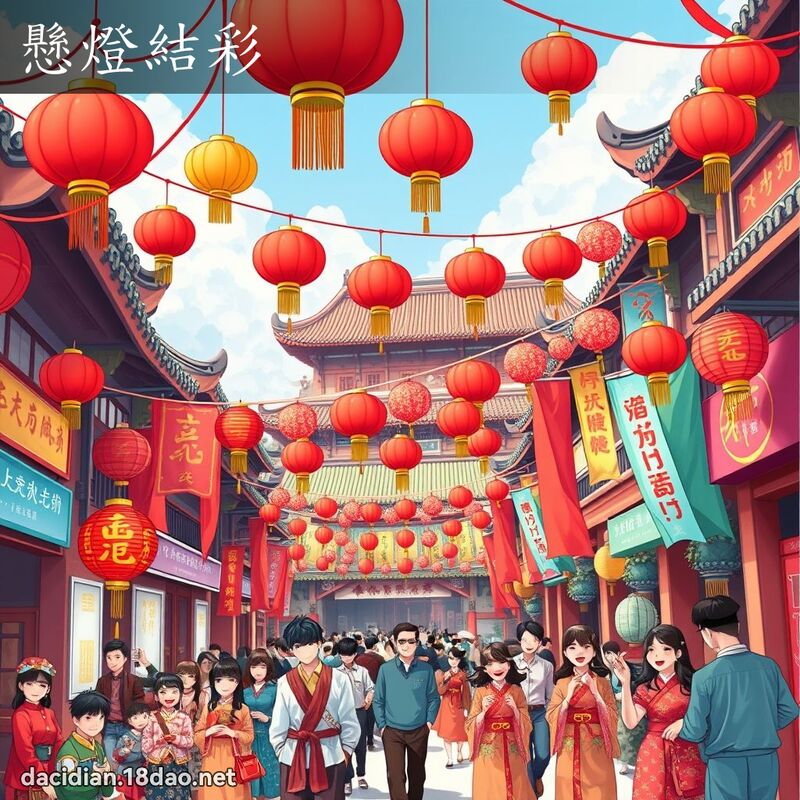 悬灯结彩 - 国语大辞典配图